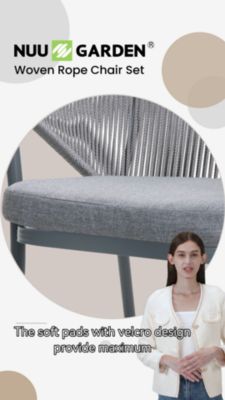 Image showing  Patio Chair Set of 4 Woven Rope Conversation Chairs