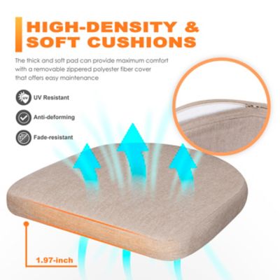 Image showing 7 th Nuu Garden Aluminum Chair Set of 4 Woven Rope Conversation Chairs with Seat Cushions