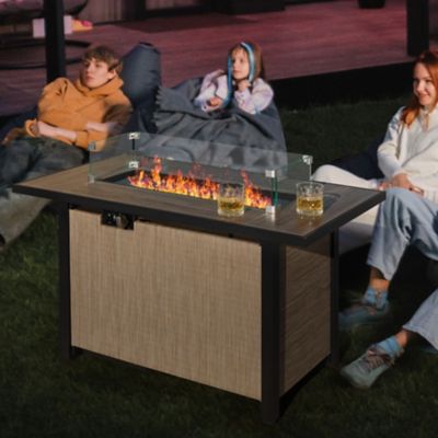 Image showing  43 in. Propane Fire Pit Table, 50,000 BTU Fire Pit with Wind Guard