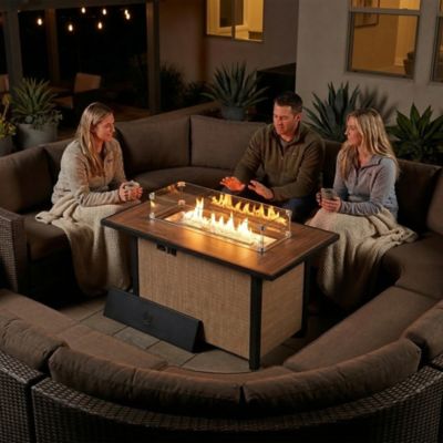 Image showing 9 th Nuu Garden 43 in. Propane Fire Pit Table, 50,000 BTU Fire Pit with Wind Guard