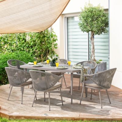 Image showing  7 pc. Aluminum Outdoor Dining Set with Seat Cushions