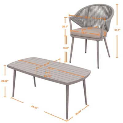 Image showing 5 th Nuu Garden 7 pc. Aluminum Outdoor Dining Set with Seat Cushions