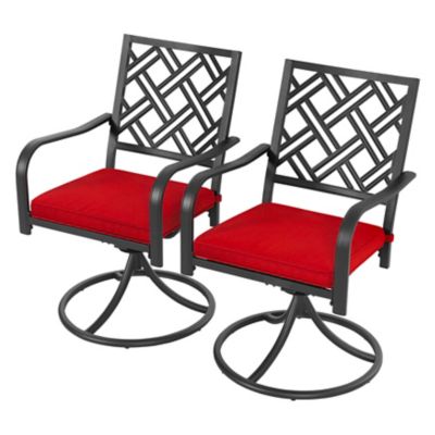 Image showing  2 pc. Outdoor Dining Chairs with Cushions