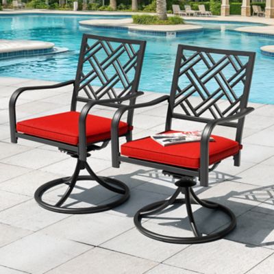 Image showing  2 pc. Outdoor Dining Chairs with Cushions