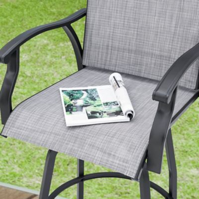 Image showing  Patio 4-Piece Textilene Swivel Bar Stools with High Backrest