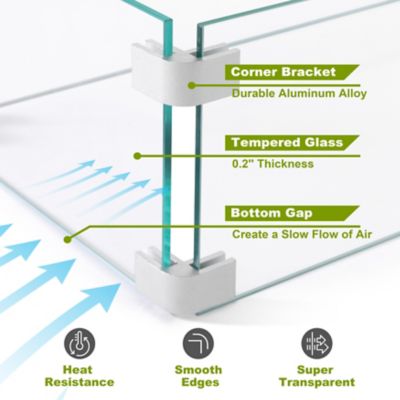 Image showing 8 th Nuu Garden 43 in. Patio 50,000 BTU Gas Fire Pit Table with Wind Guard