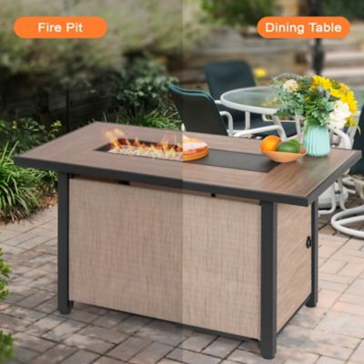 Image showing 7 th Nuu Garden 50,000 BTU Textilene Propane Fire Pit Set with Aluminum Sofas