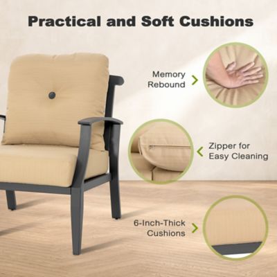 Image showing 8 th Nuu Garden 50,000 BTU Textilene Propane Fire Pit Set with Aluminum Sofas