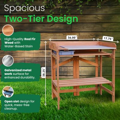 Image showing  Extra Large Folding Potting Bench with Soil Collection Bin