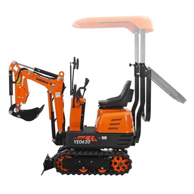 Image showing  306 cc Hydraulic Mini-Excavator, with Canopy, Claw, Grading Bucket & Rake
