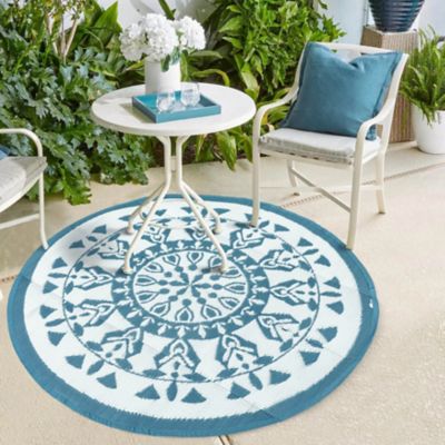 Nuu Garden Outdoor Round Reversible Rug with Carrying Bag
