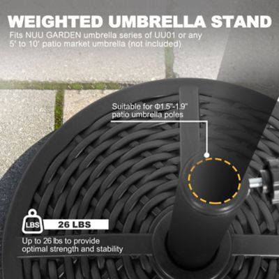 Image showing 7 th Nuu Garden Outdoor 26 lb. Round Umbrella Base, Polyethylene and Concrete