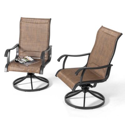 Image showing  2-Piece Outdoor Textilene Swivel Dining Chairs