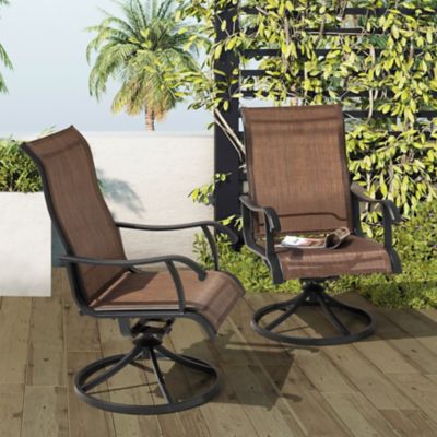 Image showing  2-Piece Outdoor Textilene Swivel Dining Chairs