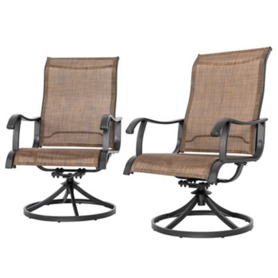Image showing 5 th Nuu Garden 2 pc. Outdoor Textilene Swivel Dining Chairs