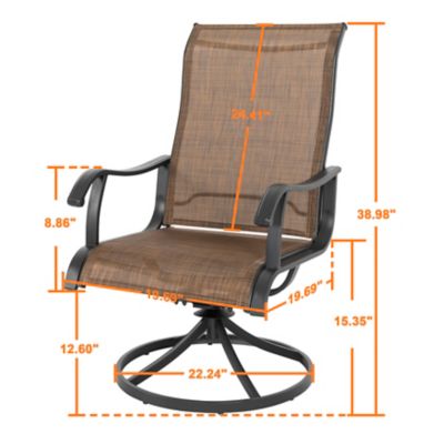 Image showing 6 th Nuu Garden 2 pc. Outdoor Textilene Swivel Dining Chairs