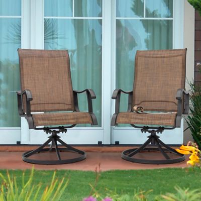 Image showing 8 th Nuu Garden 2 pc. Outdoor Textilene Swivel Dining Chairs