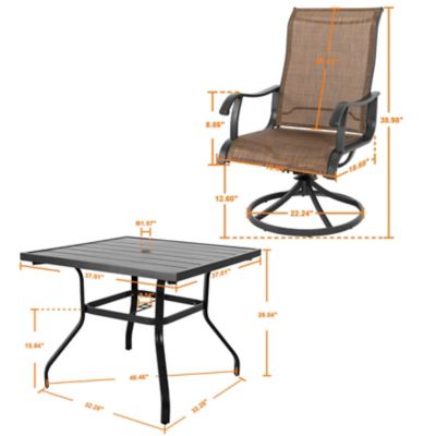 Image showing 5 th Nuu Garden Outdoor 5 pc. Iron Dining Set with Textilene Swivel Chairs