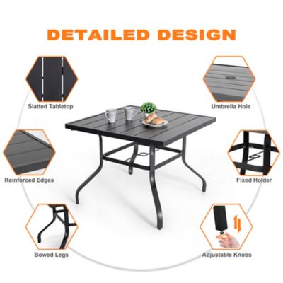 Image showing 6 th Nuu Garden Outdoor 5 pc. Iron Dining Set with Textilene Swivel Chairs