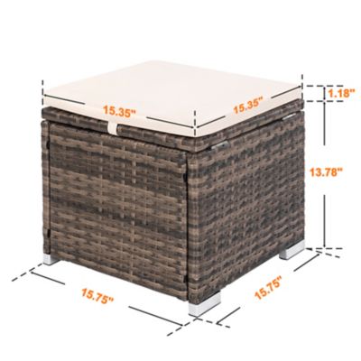 Image showing 5 th Nuu Garden Outdoor 2 pc. Wicker Ottoman with Storage and Cushion