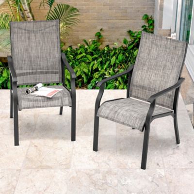 Image showing  Outdoor 2 pc. Textilene Aluminum Dining Chairs