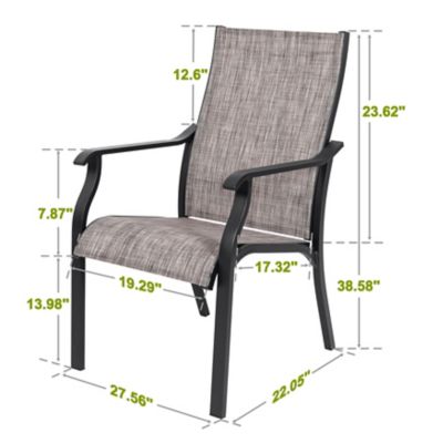 Image showing 5 th Nuu Garden Outdoor 2 pc. Textilene Aluminum Dining Chairs