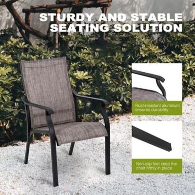 Image showing 7 th Nuu Garden Outdoor 2 pc. Textilene Aluminum Dining Chairs