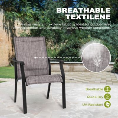 Image showing 8 th Nuu Garden Outdoor 2 pc. Textilene Aluminum Dining Chairs
