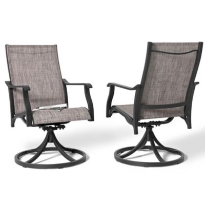 Image showing  Outdoor Patio 2 pc. Textilene Aluminum Swivel Chairs