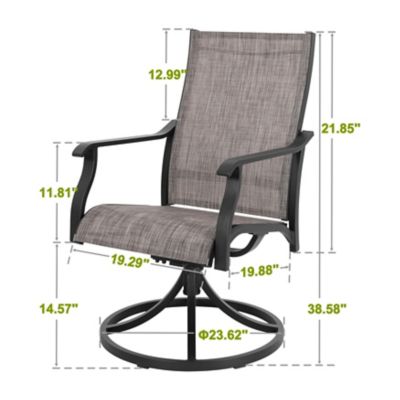 Image showing 5 th Nuu Garden Outdoor Patio 2 pc. Textilene Aluminum Swivel Chairs
