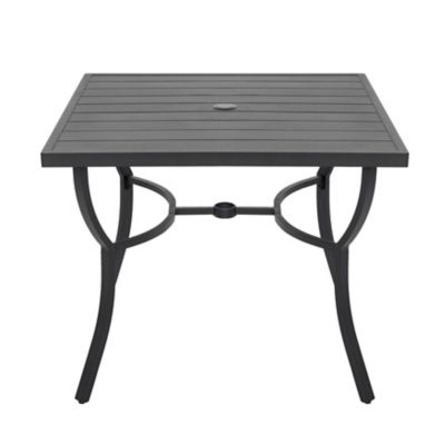 Image showing 9 th Nuu Garden Outdoor Square Aluminum Dining Table with Umbrella Hole