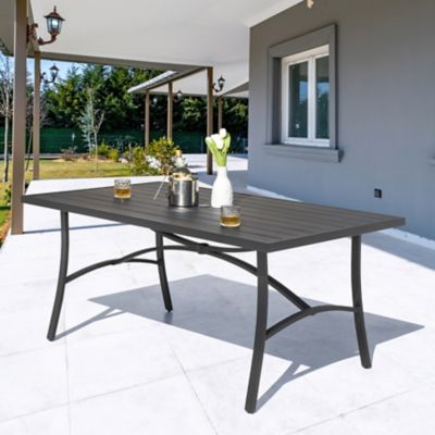 Image showing  Outdoor Aluminum Dining Table with Umbrella Hole