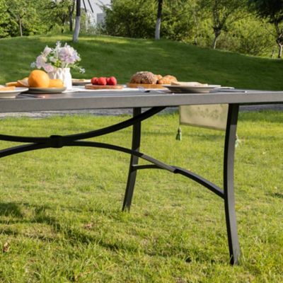 Image showing  Outdoor Aluminum Dining Table with Umbrella Hole