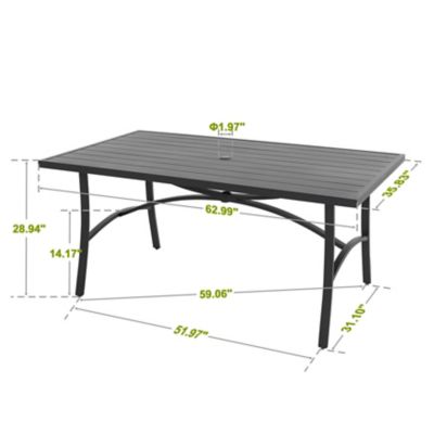 Image showing 5 th Nuu Garden Outdoor Aluminum Dining Table with Umbrella Hole
