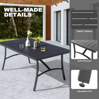Image showing 7 th Nuu Garden Outdoor Aluminum Dining Table with Umbrella Hole