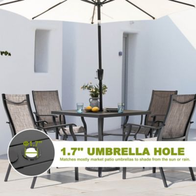 Image showing  Outdoor 5 pc. Patio Aluminum and Textilene Dining Set with Umbrella Hole