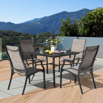 Image showing  Outdoor 5 pc. Patio Aluminum and Textilene Dining Set with Umbrella Hole