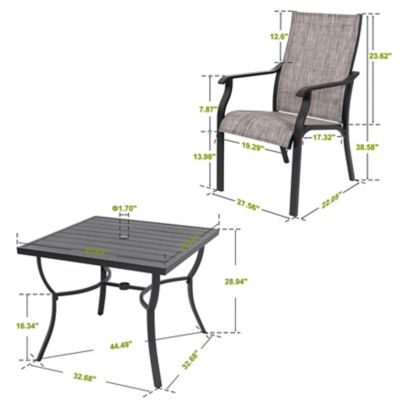 Image showing 5 th Nuu Garden Outdoor 5 pc. Patio Aluminum and Textilene Dining Set with Umbrella Hole
