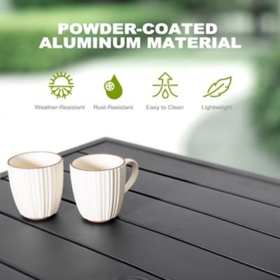 Image showing 6 th Nuu Garden Outdoor 5 pc. Patio Aluminum and Textilene Dining Set with Umbrella Hole