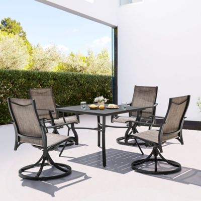 Image showing  Outdoor 5 pc. Aluminum Dining Set with Textilene Swivel Chairs