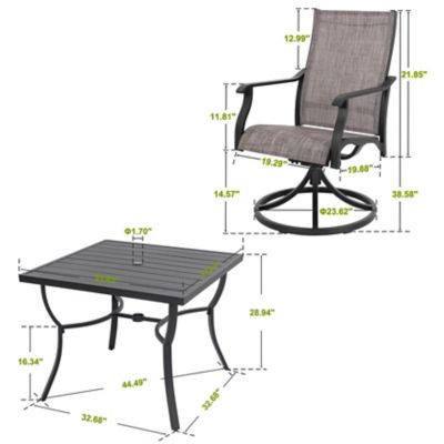 Image showing 5 th Nuu Garden Outdoor 5 pc. Aluminum Dining Set with Textilene Swivel Chairs