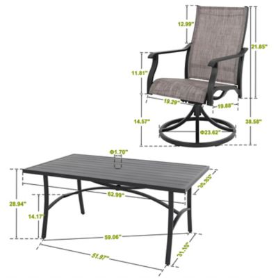 Image showing 5 th Nuu Garden Outdoor 7 pc. Outdoor Aluminum Dining Set with Swivel Design