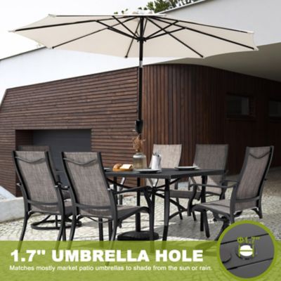 Image showing  Outdoor 7 pc. Dining Set with Textilene Stationary and Swivel Chairs