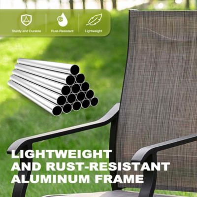 Image showing 7 th Nuu Garden Outdoor 7 pc. Dining Set with Textilene Stationary and Swivel Chairs