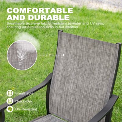 Image showing 8 th Nuu Garden Outdoor 7 pc. Dining Set with Textilene Stationary and Swivel Chairs