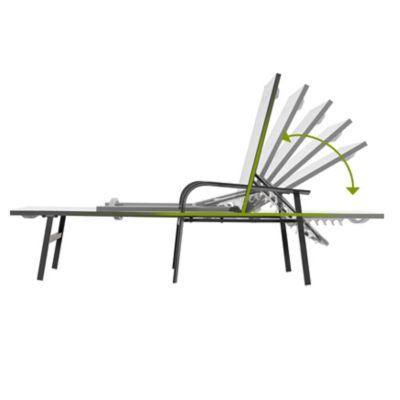 Image showing  Outdoor Patio Textilene Aluminum Lounge Chair with 6-Position Backrest