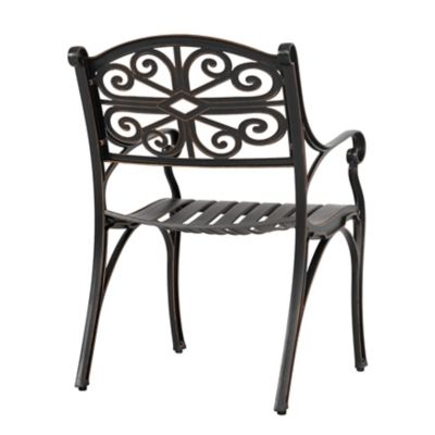 Image showing 8 th Nuu Garden Outdoor Cast Aluminum Dining Chairs of 2, Bistro Chairs with Armrests