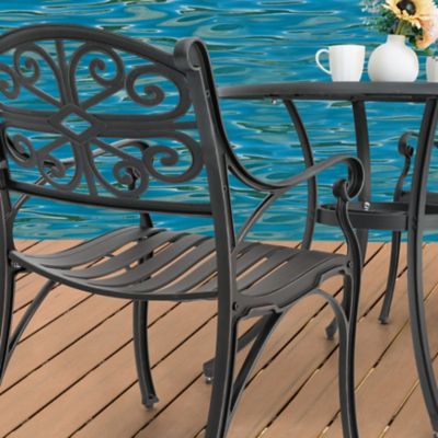 Image showing  Outdoor 3 pc. Cast Aluminum Bistro Set with Umbrella Hole