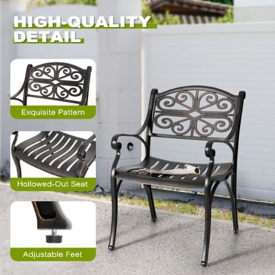 Image showing 7 th Nuu Garden Outdoor 3 pc. Cast Aluminum Bistro Set with Umbrella Hole