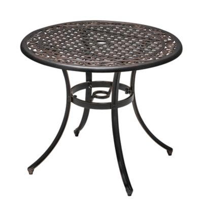 Image showing 9 th Nuu Garden Outdoor 3 pc. Cast Aluminum Bistro Set with Umbrella Hole